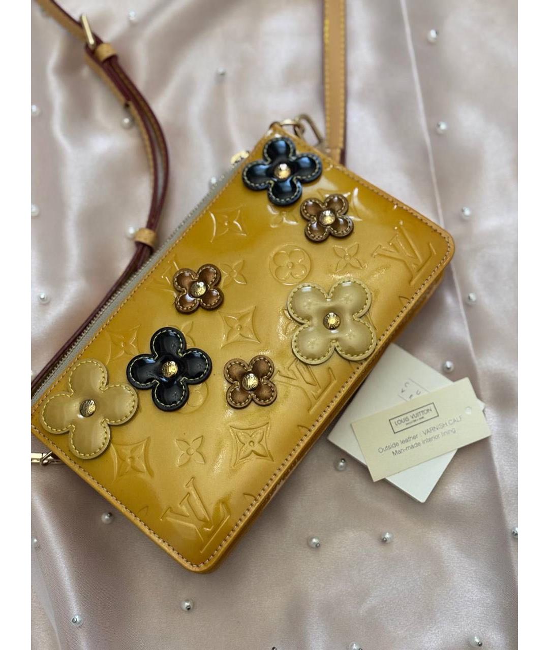 LOUIS VUITTON Горчичная кожаная сумка через плечо, фото 7