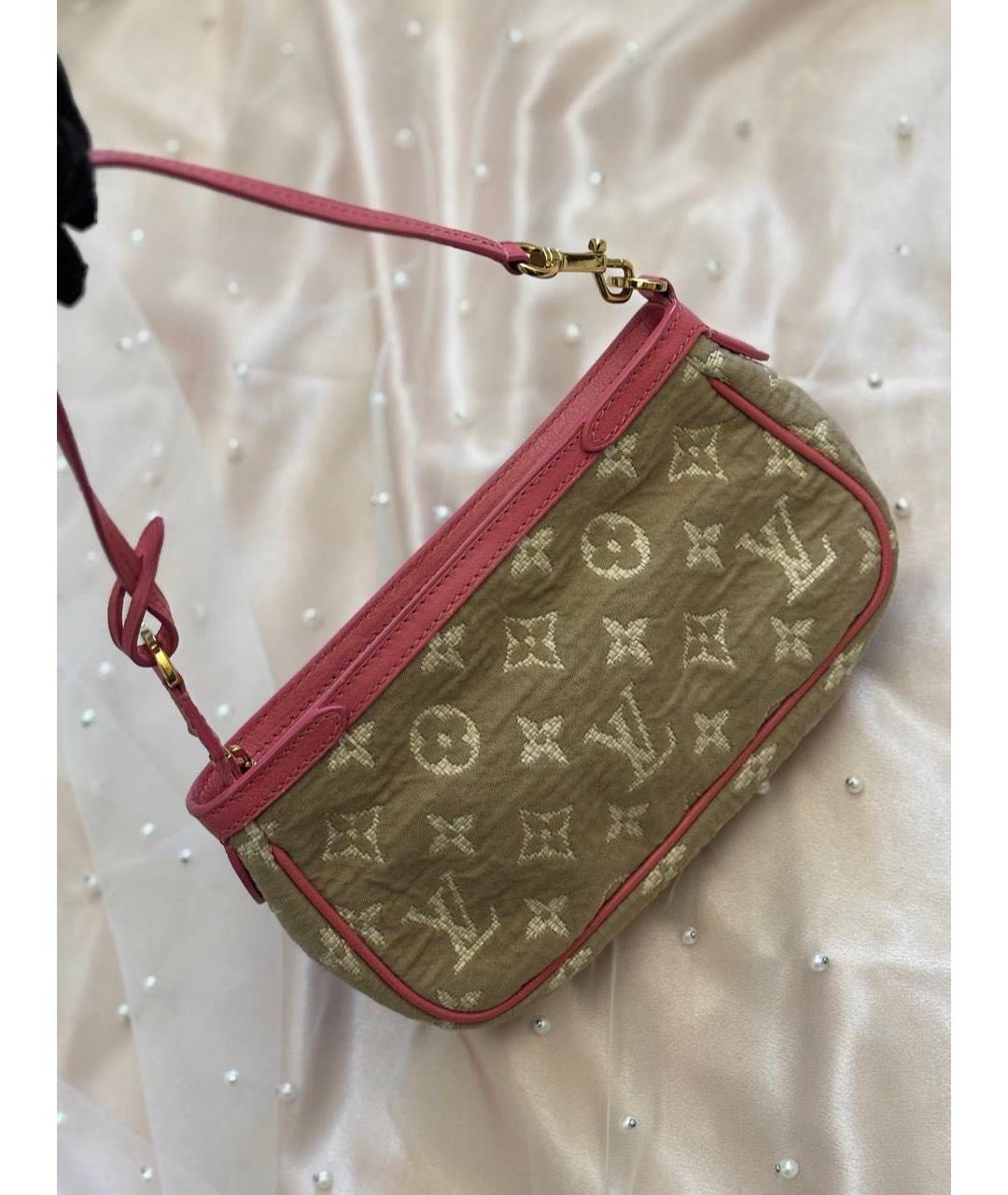 LOUIS VUITTON Красная тканевая сумка с короткими ручками, фото 2