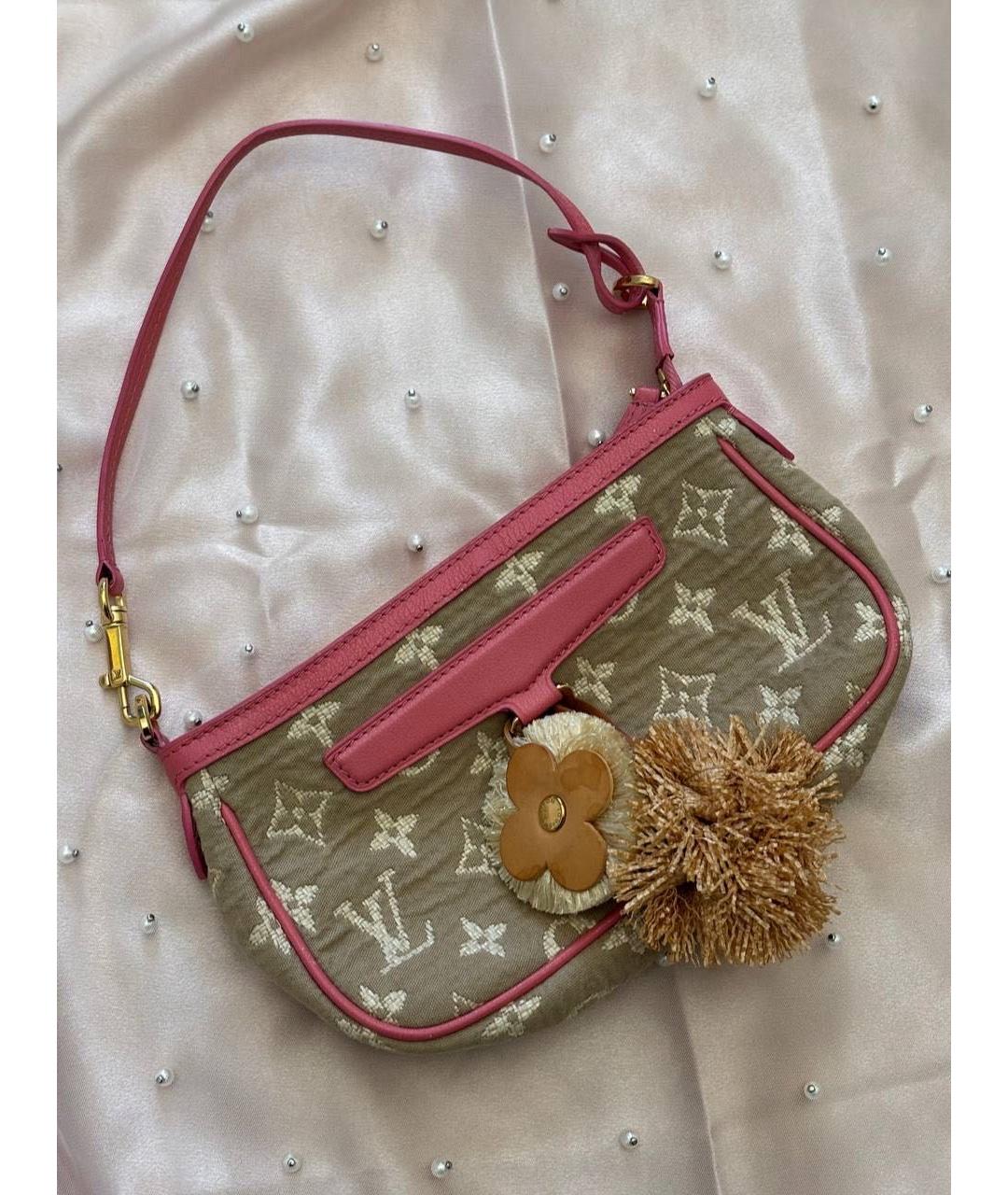 LOUIS VUITTON Красная тканевая сумка с короткими ручками, фото 6