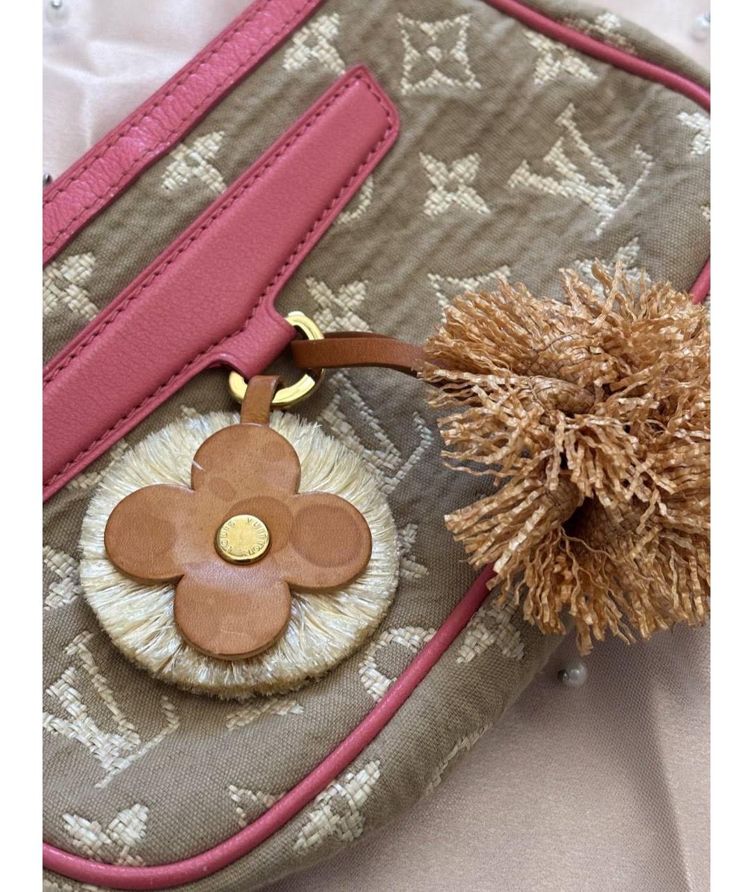 LOUIS VUITTON Красная тканевая сумка с короткими ручками, фото 4