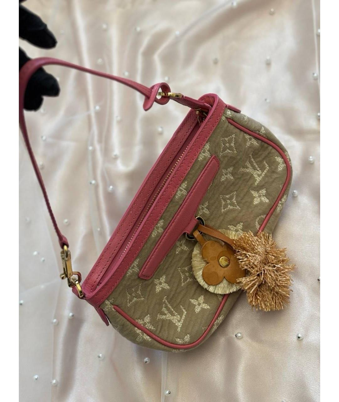 LOUIS VUITTON Красная тканевая сумка с короткими ручками, фото 7