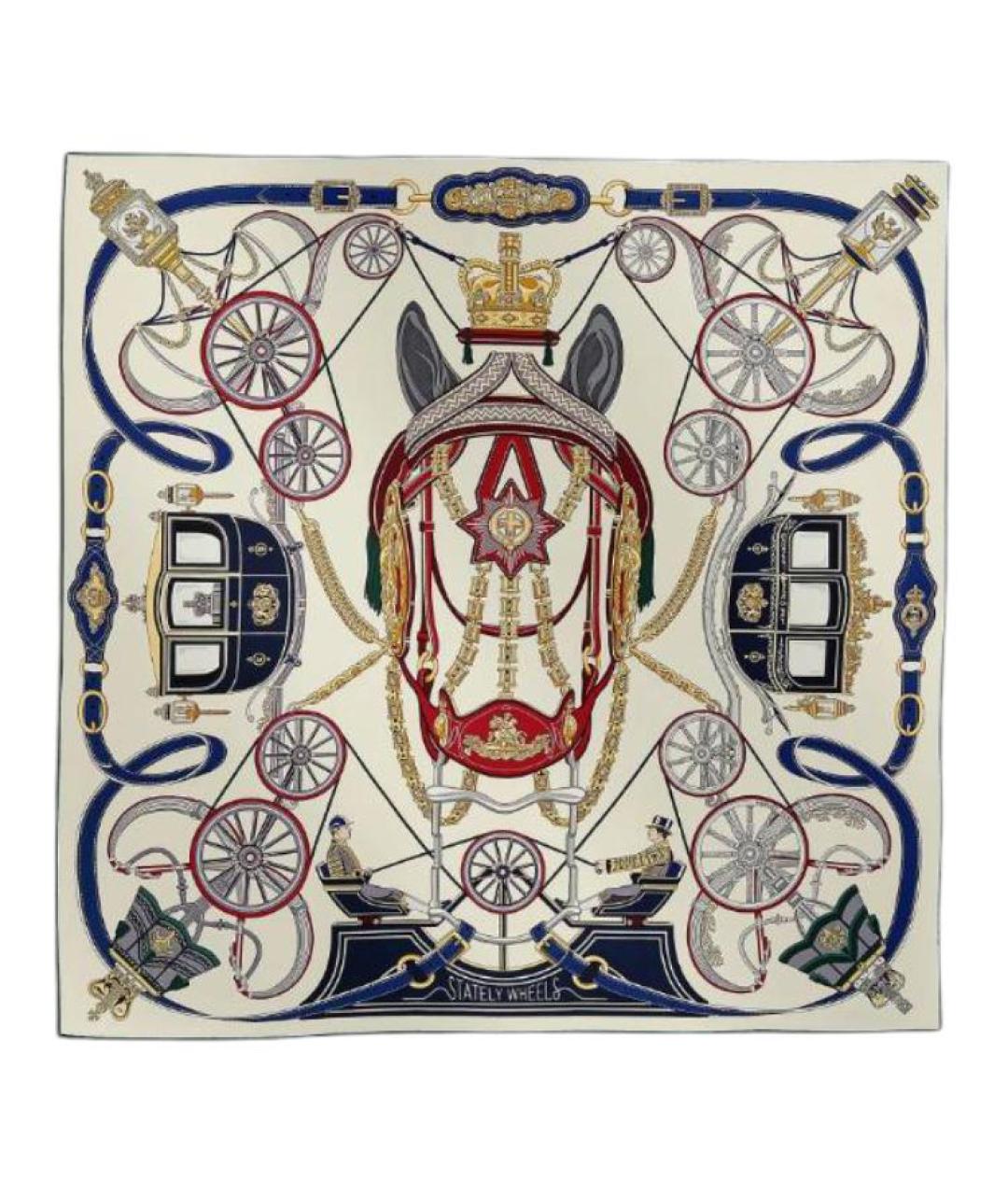 HERMES Мульти шелковый шарф, фото 1