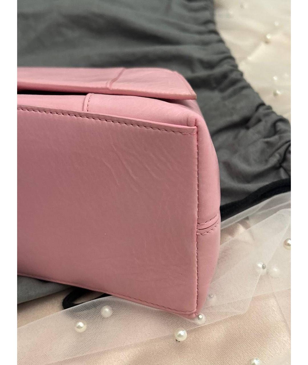 BALENCIAGA Розовая кожаная сумка тоут, фото 7