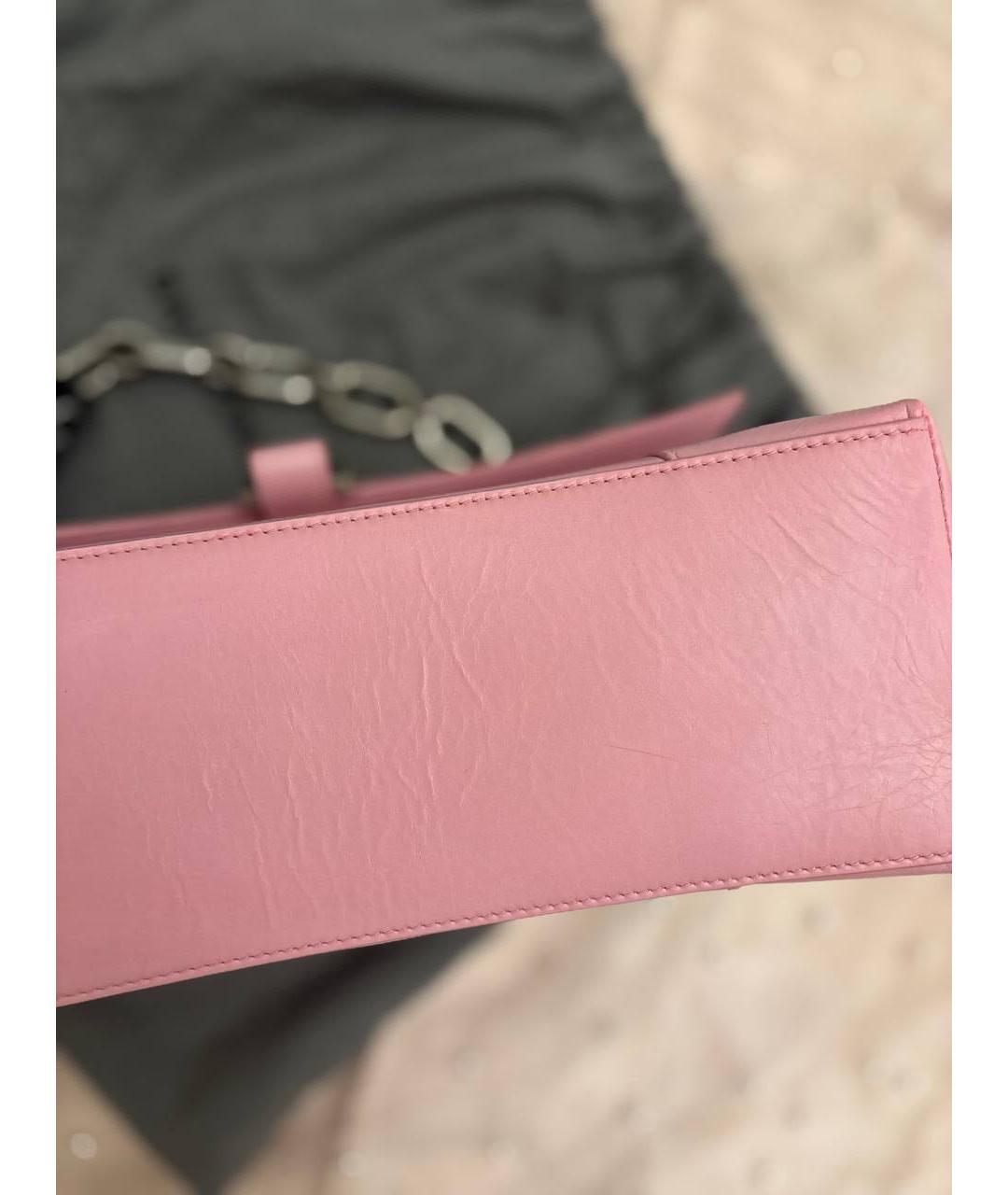 BALENCIAGA Розовая кожаная сумка тоут, фото 6