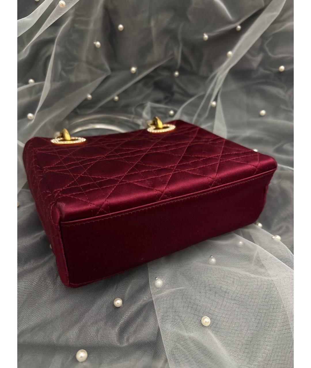 CHRISTIAN DIOR Коралловая тканевая сумка с короткими ручками, фото 4