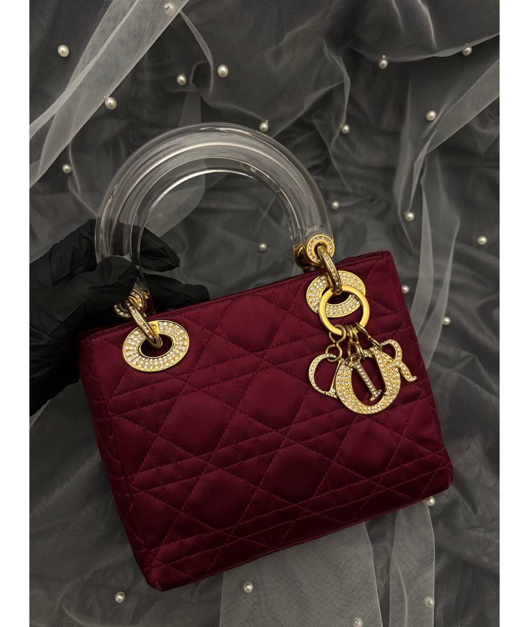 CHRISTIAN DIOR Коралловая тканевая сумка с короткими ручками, фото 9