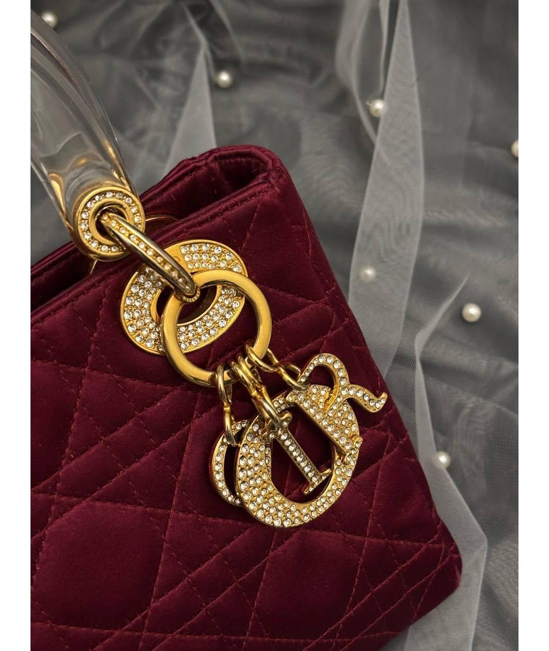 CHRISTIAN DIOR Коралловая тканевая сумка с короткими ручками, фото 3