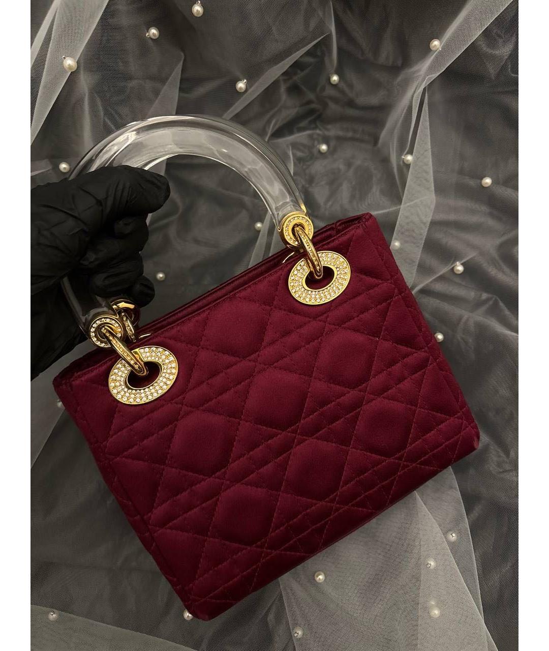 CHRISTIAN DIOR Коралловая тканевая сумка с короткими ручками, фото 5