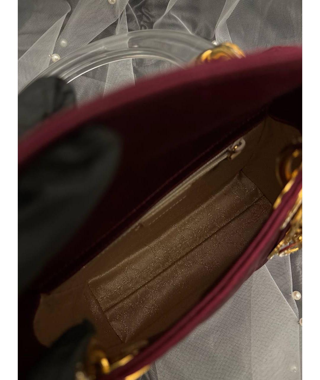 CHRISTIAN DIOR Коралловая тканевая сумка с короткими ручками, фото 6