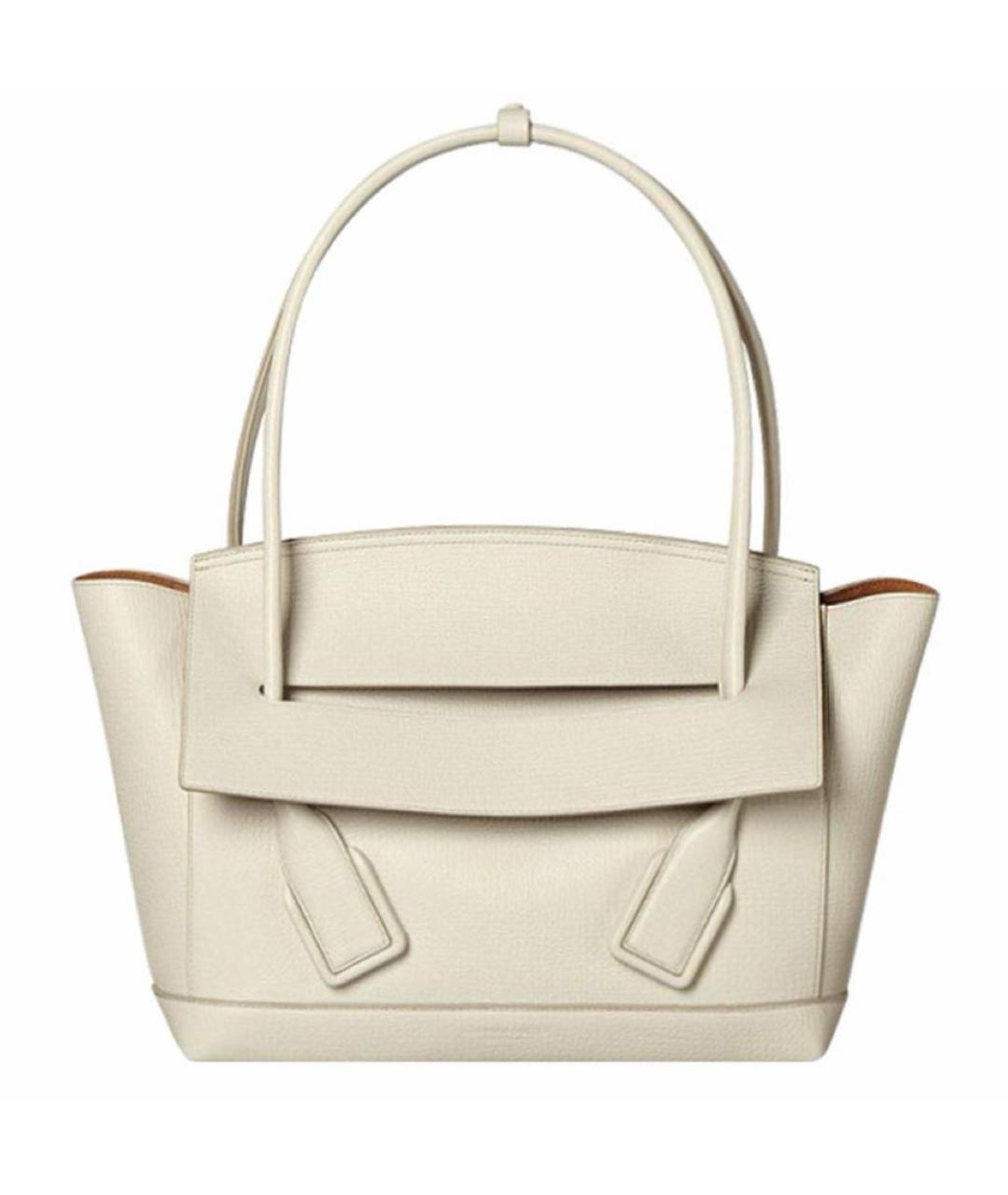 BOTTEGA VENETA Белая кожаная сумка через плечо, фото 8