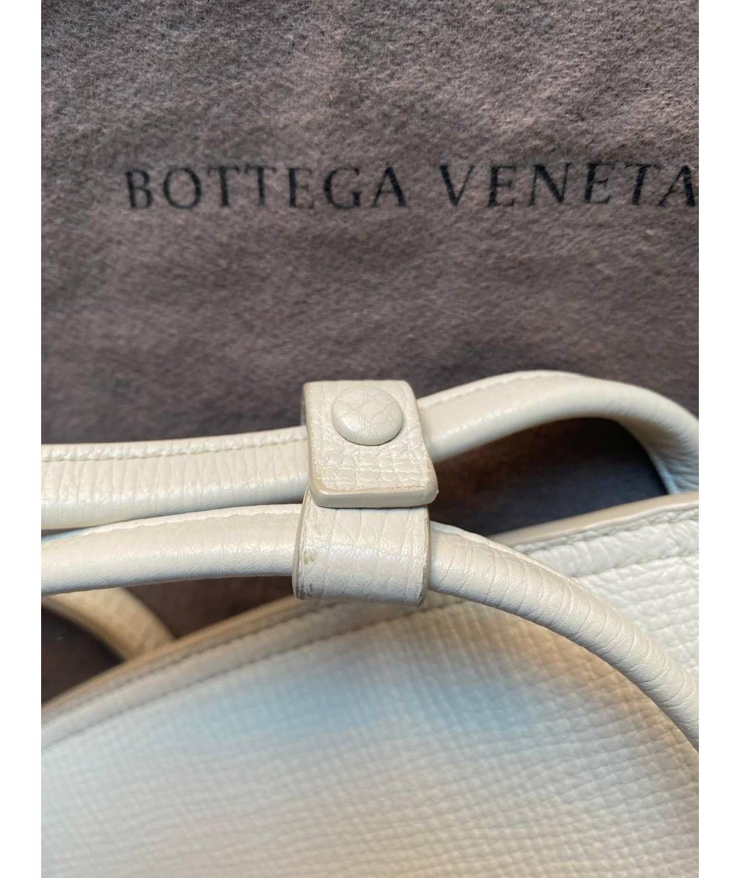 BOTTEGA VENETA Белая кожаная сумка через плечо, фото 5