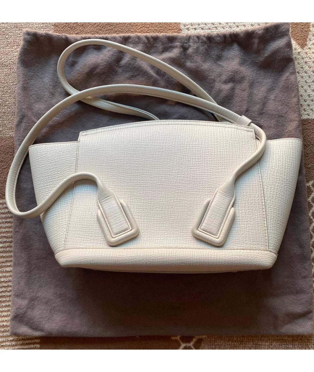 BOTTEGA VENETA Белая кожаная сумка через плечо, фото 3