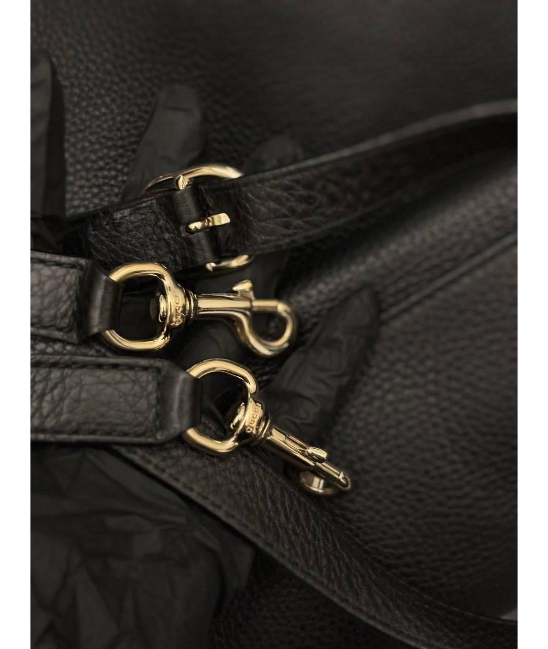 GUCCI Черная кожаная сумка тоут, фото 4