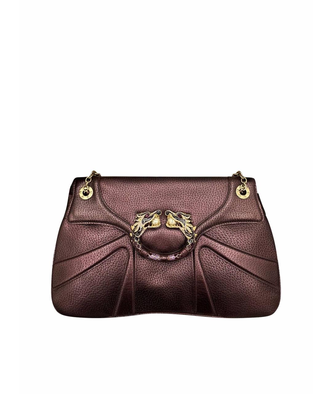 GUCCI Фиолетовая кожаная сумка с короткими ручками, фото 1