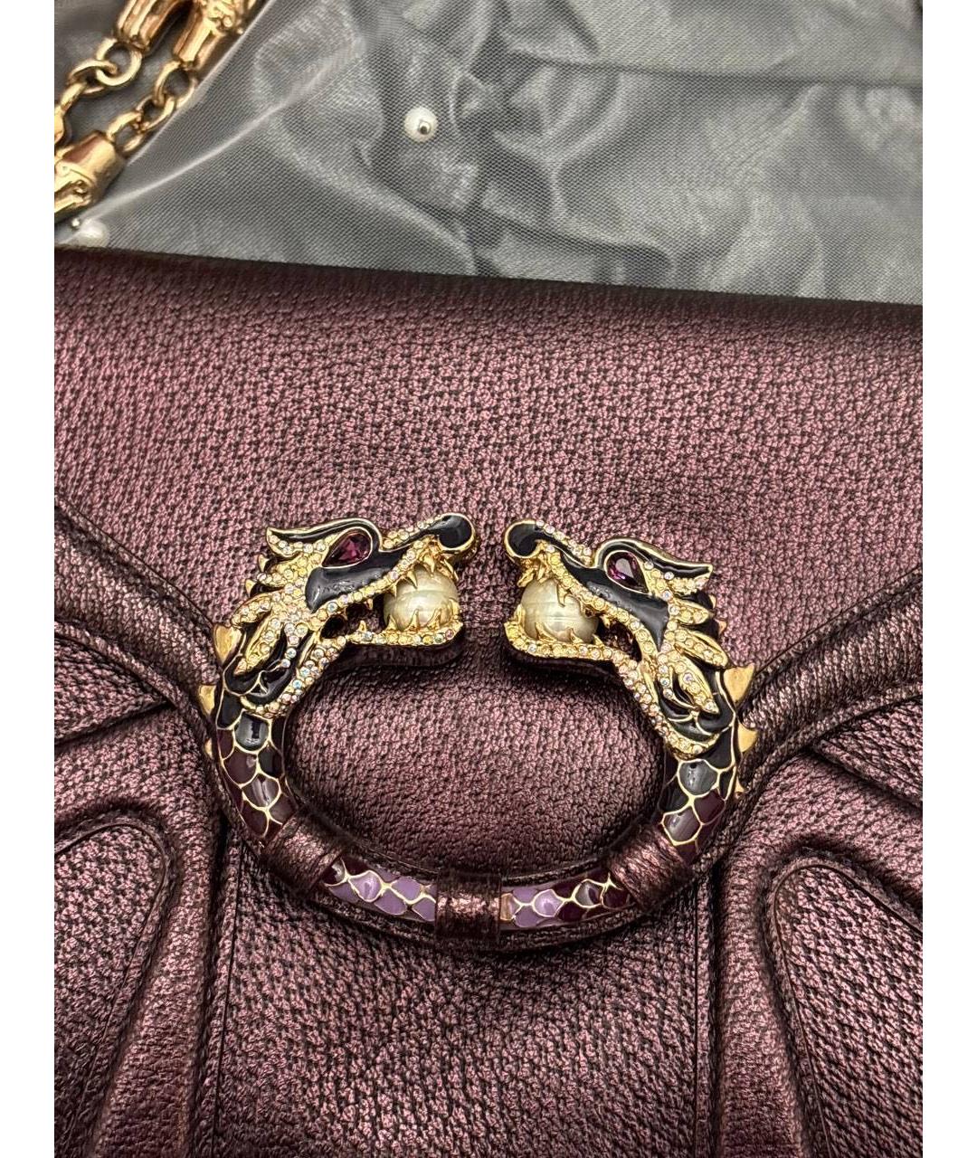 GUCCI Фиолетовая кожаная сумка с короткими ручками, фото 2