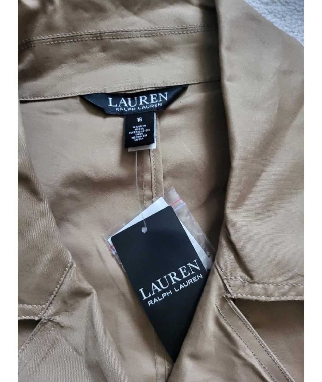 RALPH LAUREN Бежевое хлопковое повседневное платье, фото 6