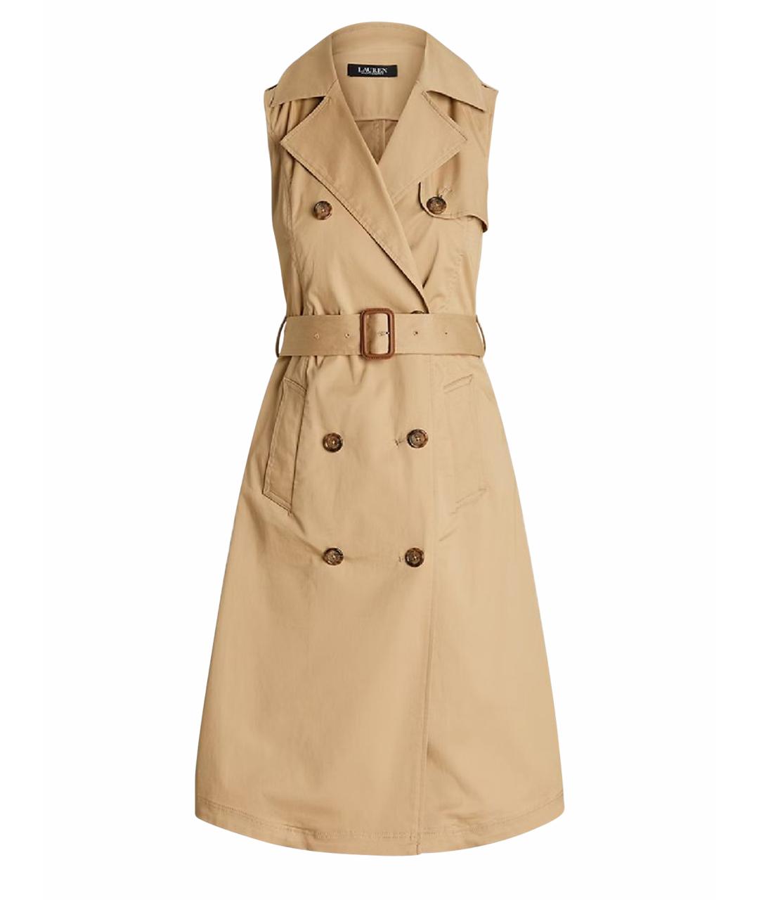 RALPH LAUREN Бежевое хлопковое повседневное платье, фото 1