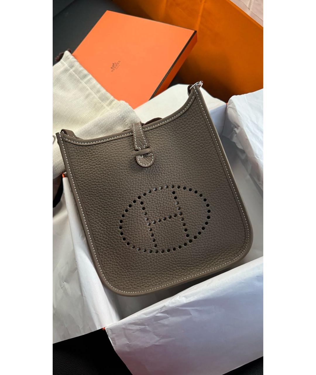 HERMES Коричневая кожаная сумка через плечо, фото 2