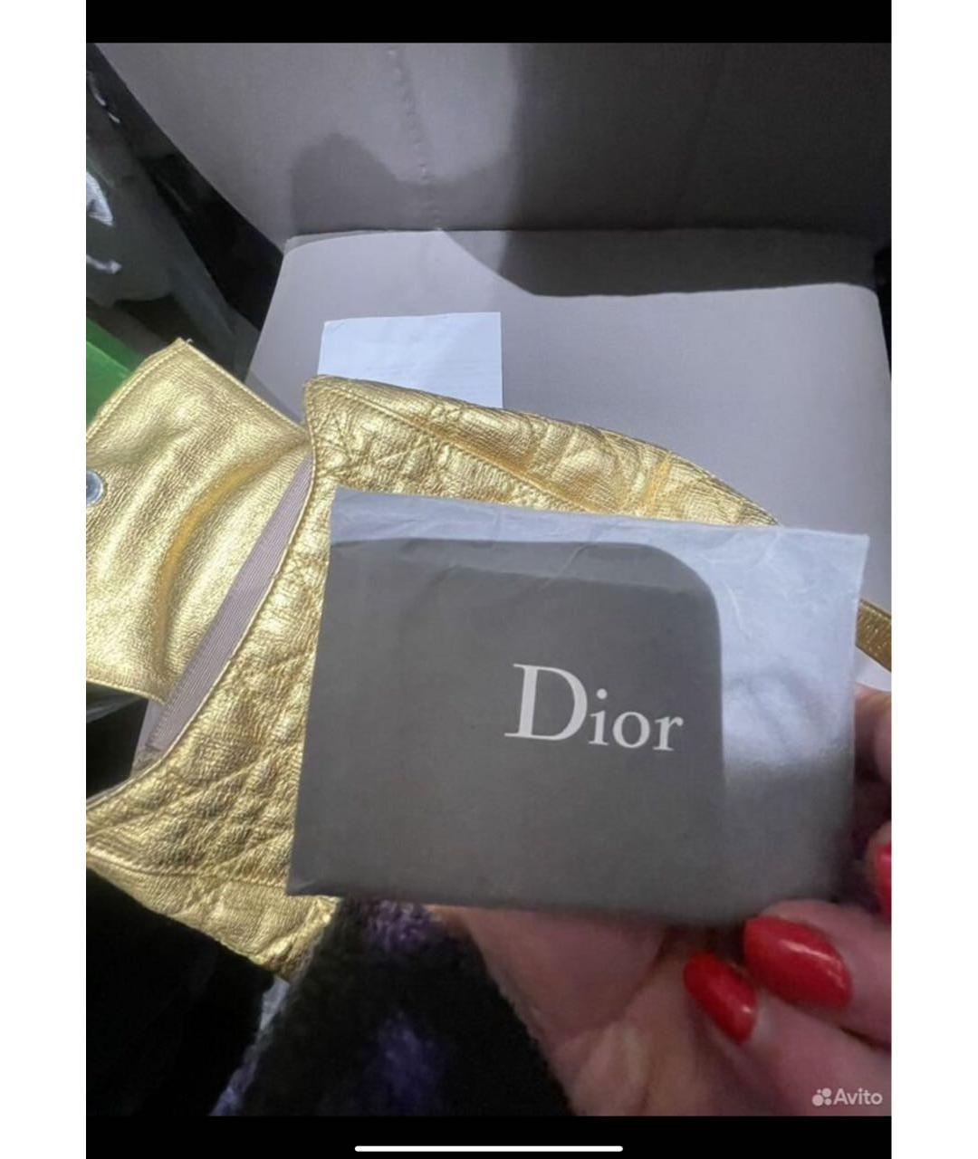 CHRISTIAN DIOR Золотой кожаный рюкзак, фото 5