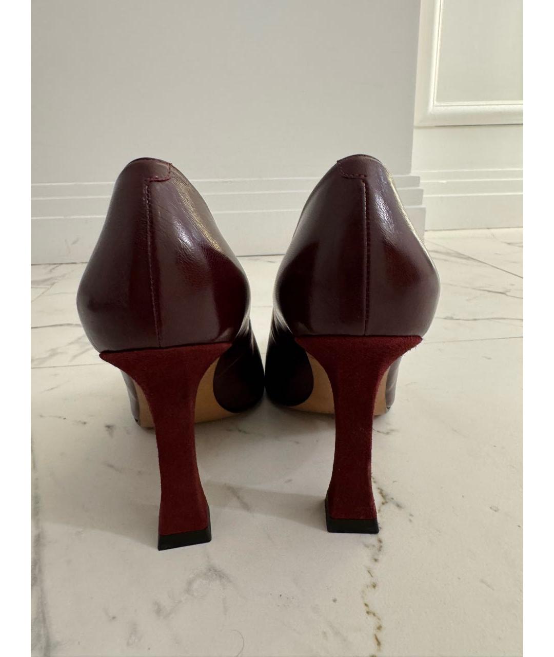 CELINE Бордовые кожаные туфли, фото 3