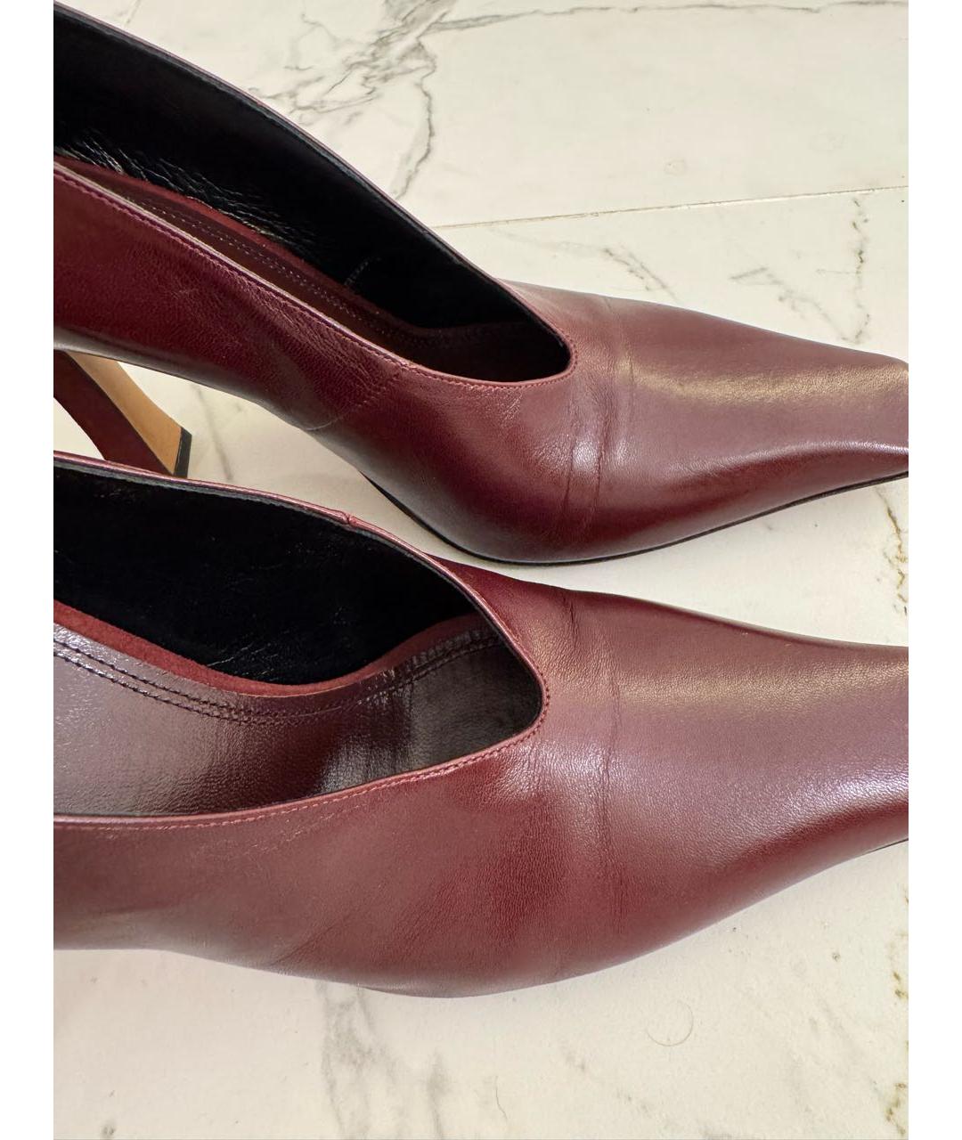 CELINE Бордовые кожаные туфли, фото 5