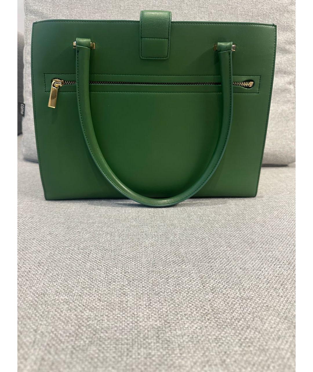 FERRAGAMO Зеленая кожаная сумка с короткими ручками, фото 3