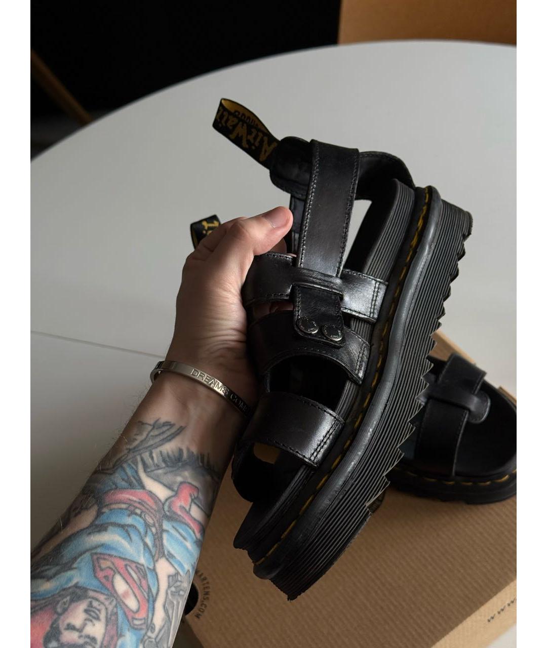 DR. MARTENS Черные кожаные сандалии, фото 4
