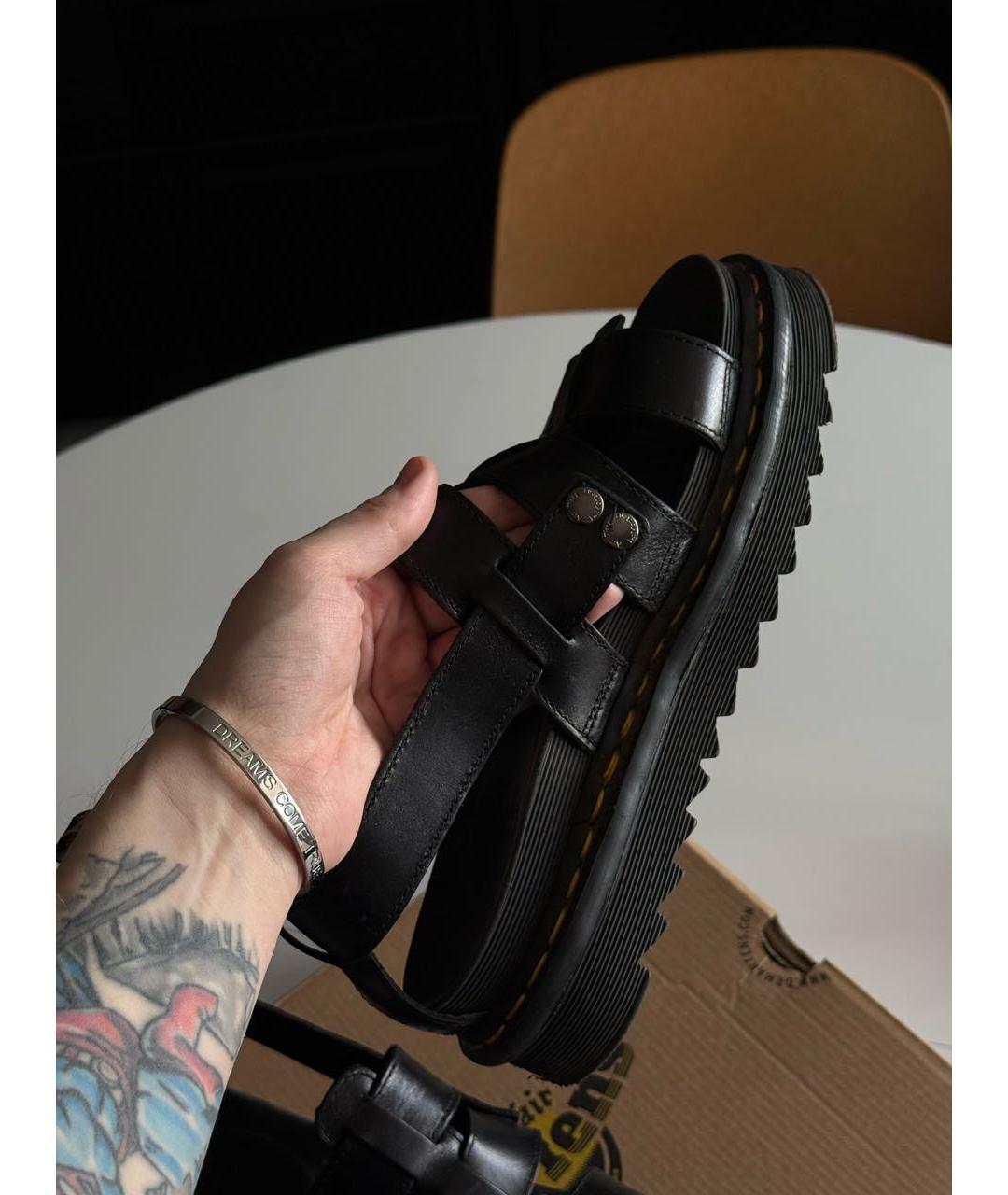 DR. MARTENS Черные кожаные сандалии, фото 3