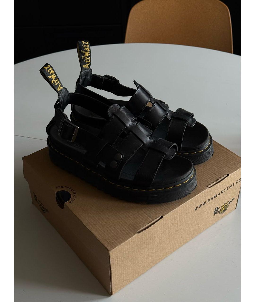 DR. MARTENS Черные кожаные сандалии, фото 2