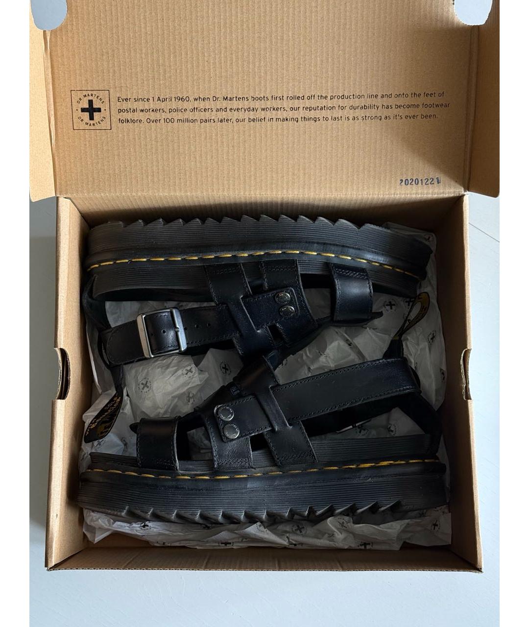 DR. MARTENS Черные кожаные сандалии, фото 5