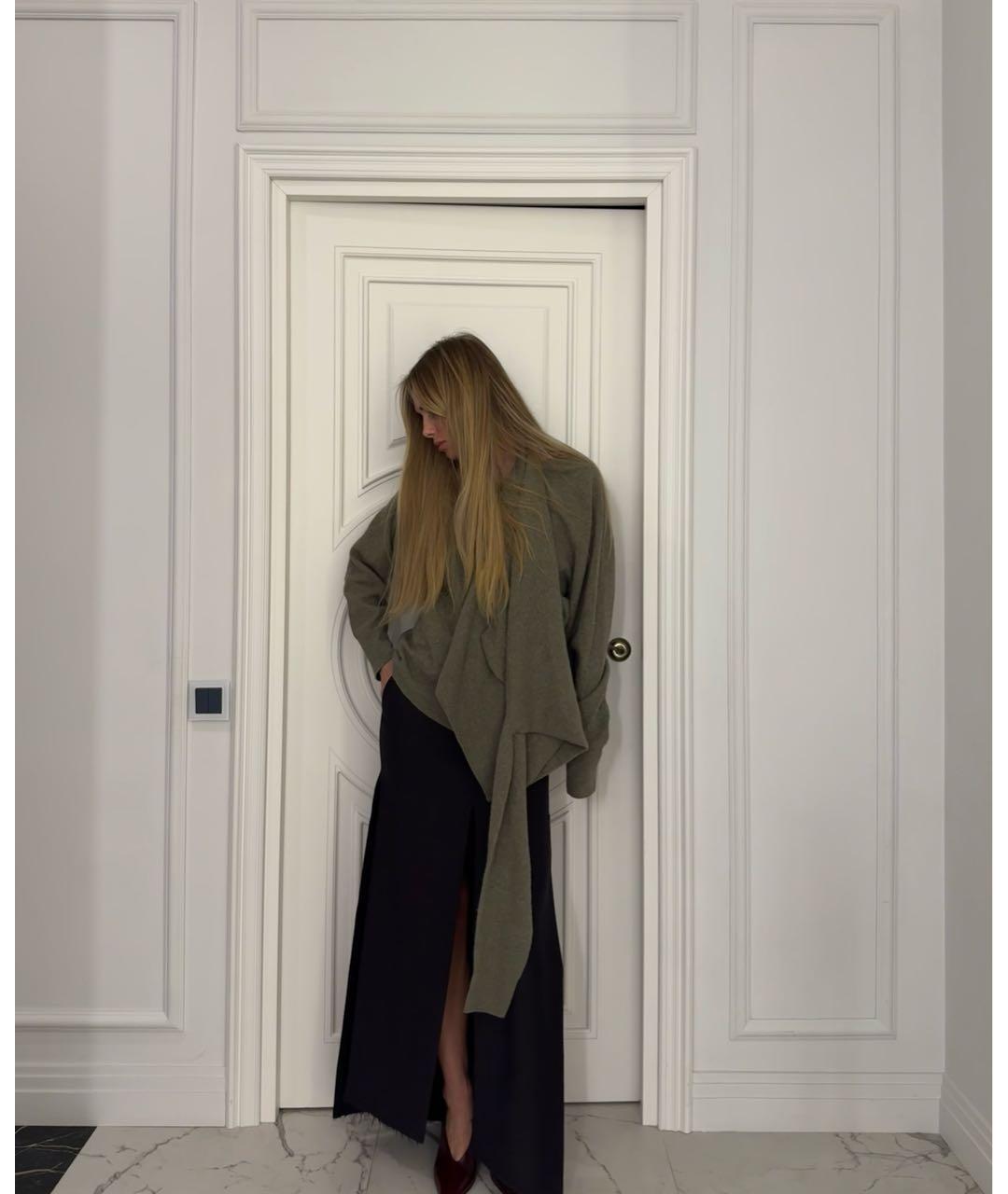 CELINE Хаки кашемировый джемпер / свитер, фото 6