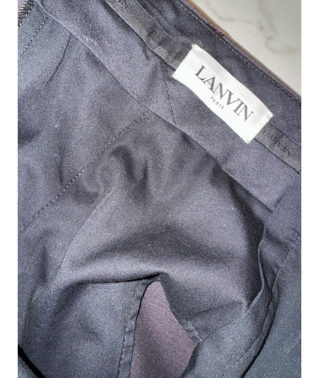 LANVIN Темно-синяя шерстяная юбка макси, фото 5