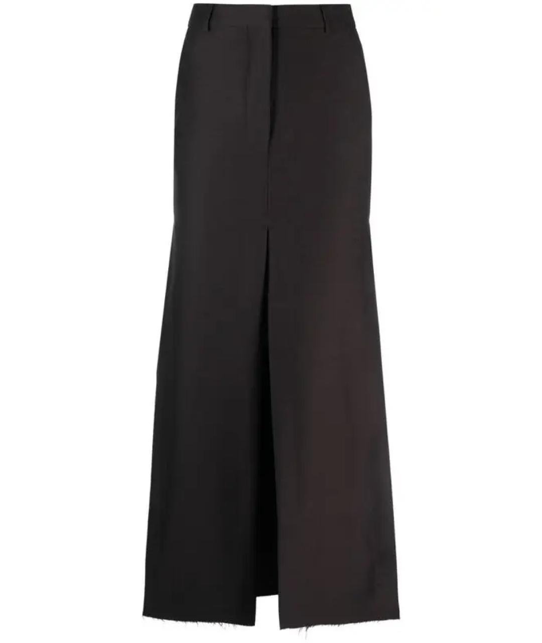 LANVIN Темно-синяя шерстяная юбка макси, фото 1