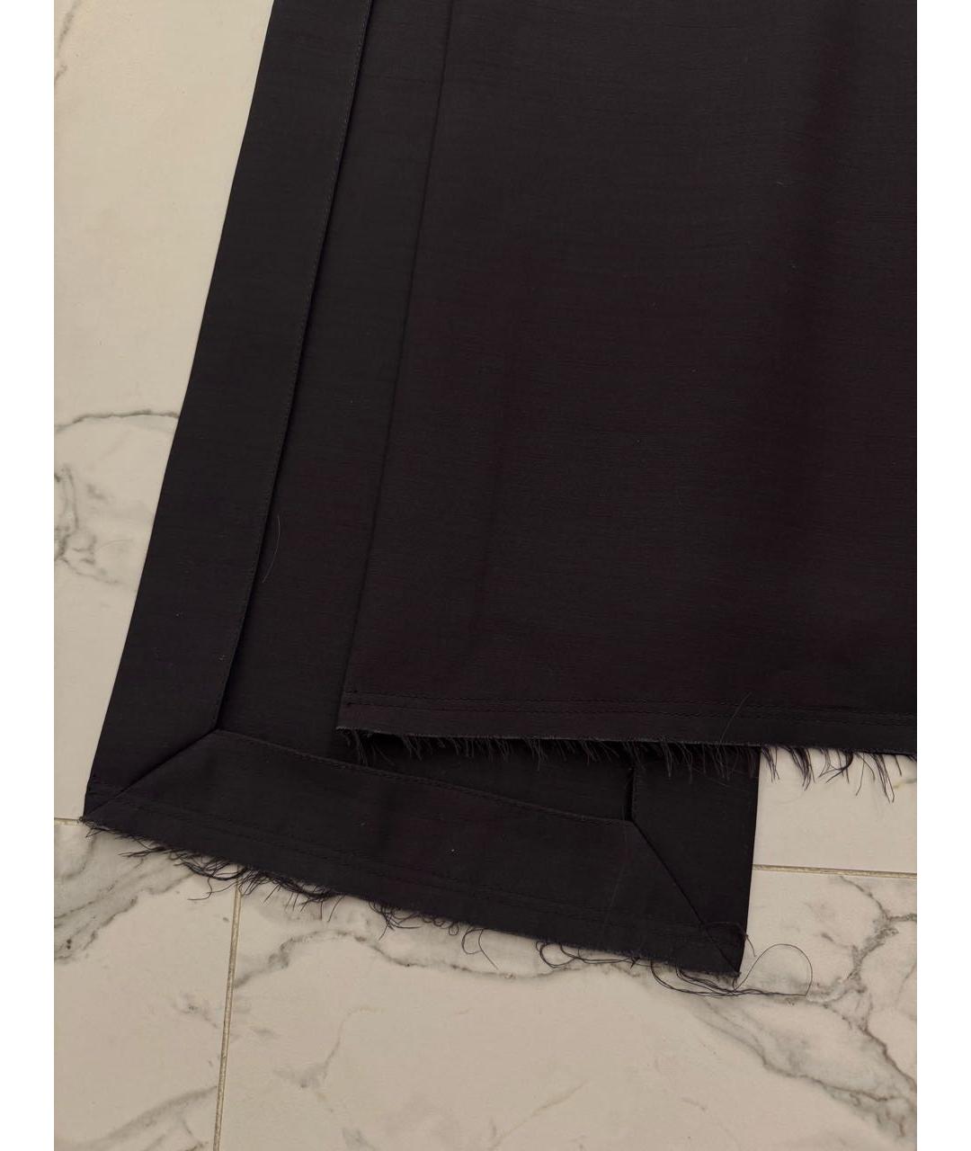 LANVIN Темно-синяя шерстяная юбка макси, фото 4