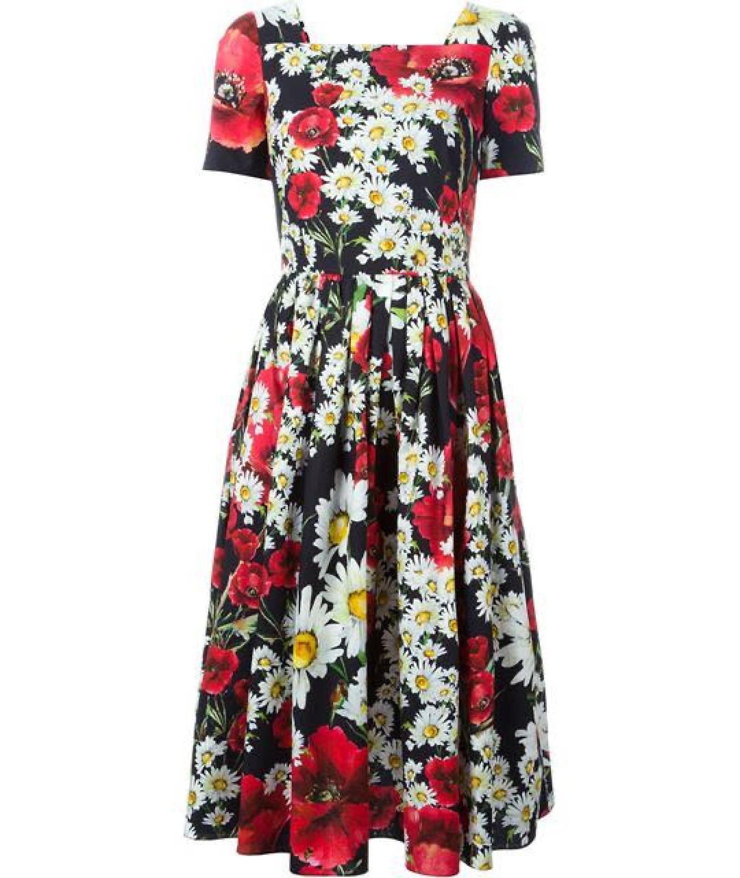 DOLCE&GABBANA Мульти хлопковое повседневное платье, фото 6