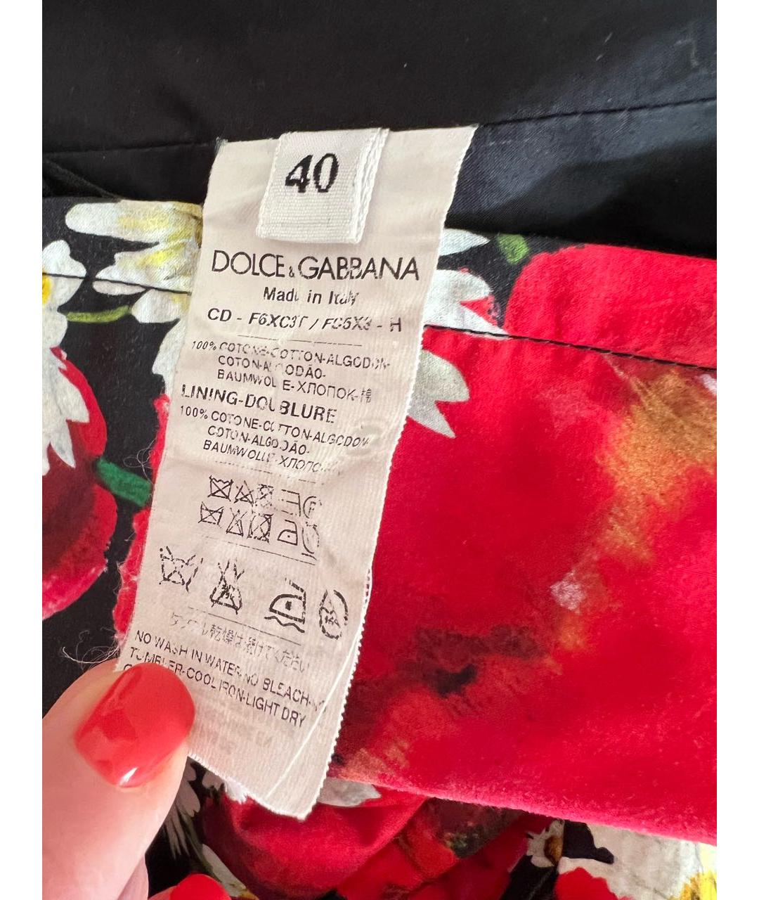 DOLCE&GABBANA Мульти хлопковое повседневное платье, фото 3