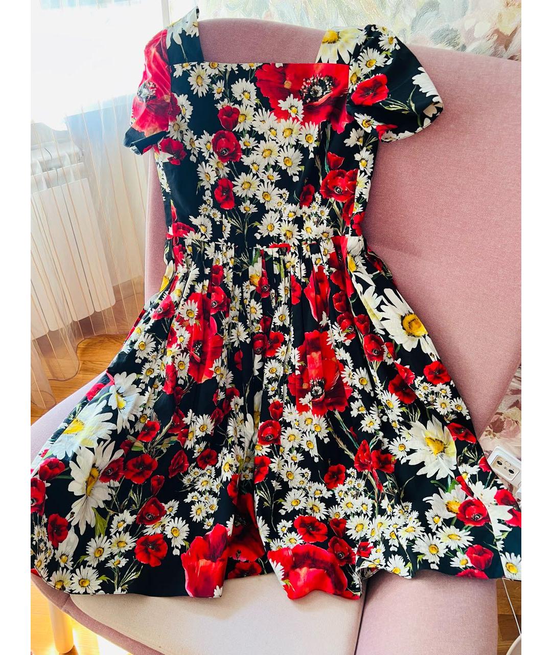 DOLCE&GABBANA Мульти хлопковое повседневное платье, фото 2