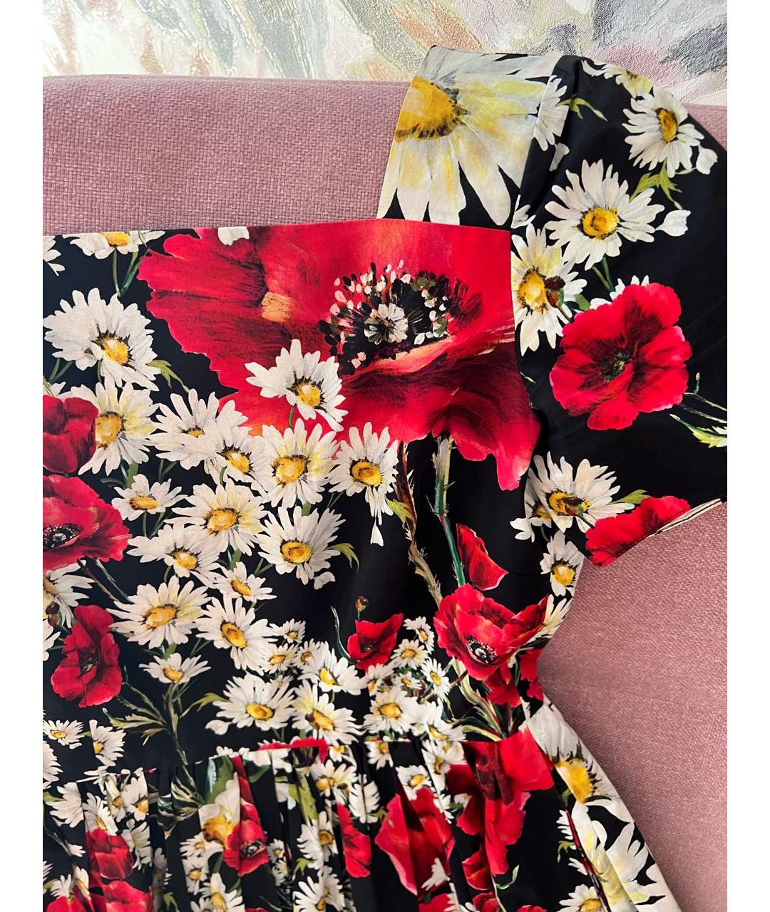 DOLCE&GABBANA Мульти хлопковое повседневное платье, фото 4