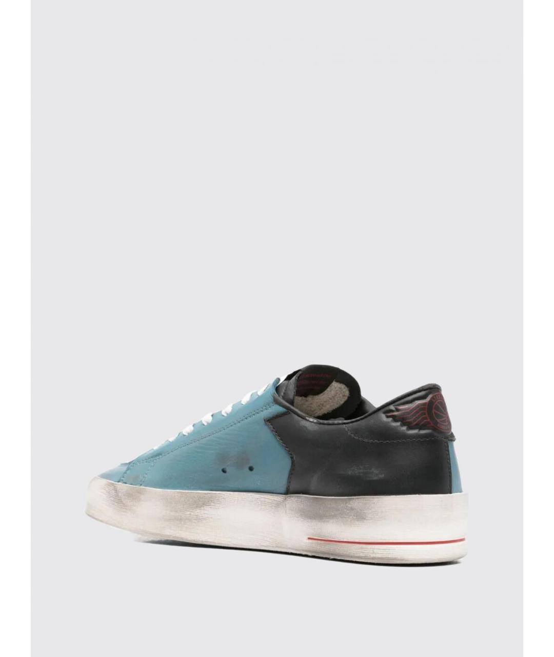 GOLDEN GOOSE DELUXE BRAND Голубые кожаные низкие кроссовки / кеды, фото 3