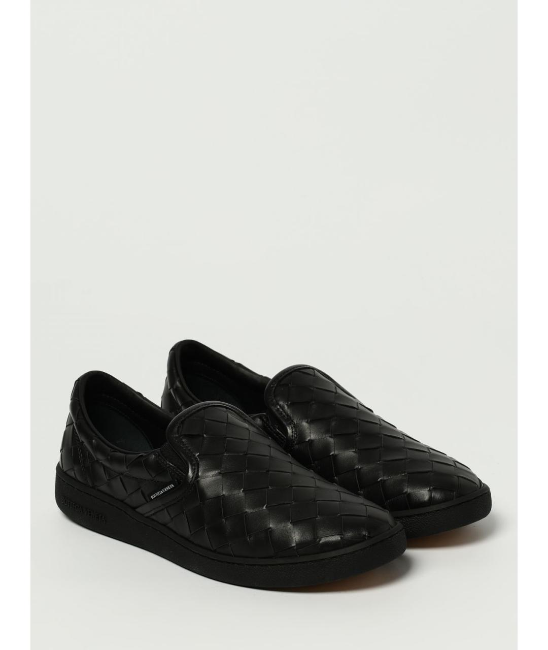 BOTTEGA VENETA Черные кожаные слипоны, фото 2