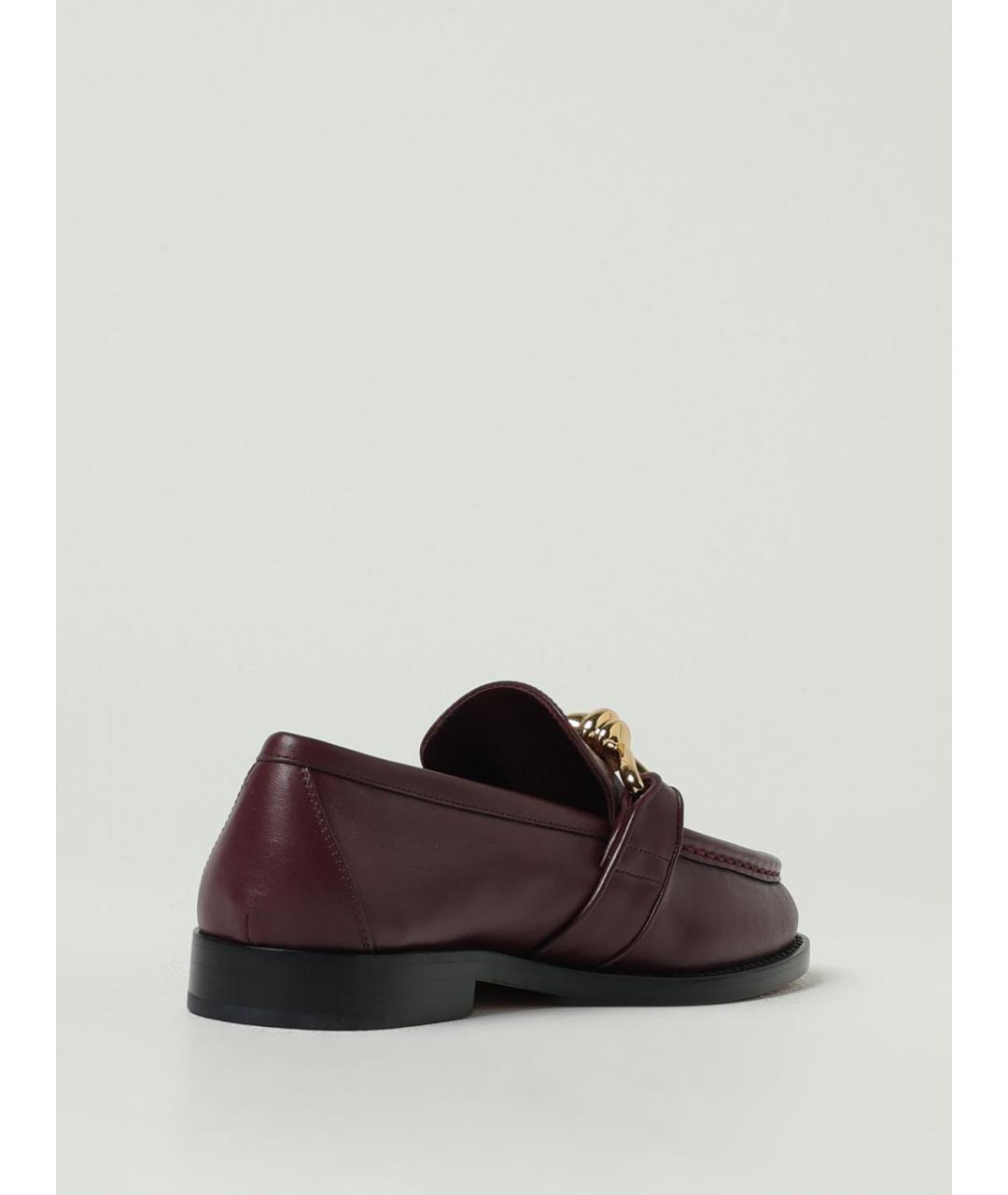 BOTTEGA VENETA Бордовые кожаные лоферы, фото 3