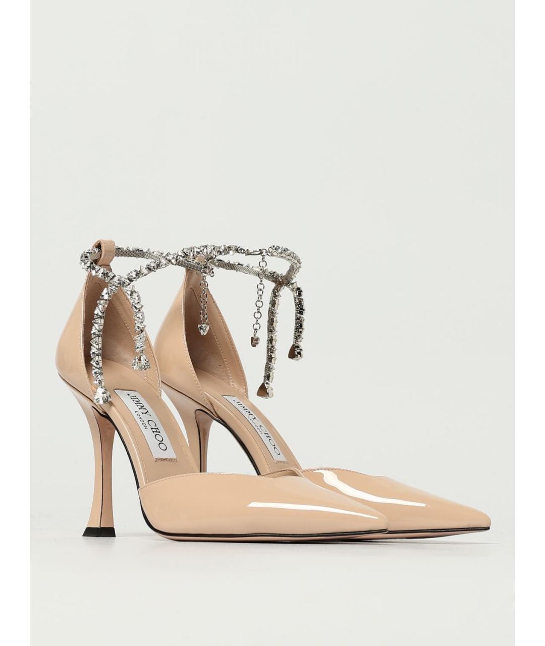 JIMMY CHOO Бежевые туфли из лакированной кожи, фото 2