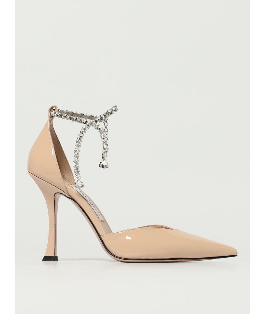JIMMY CHOO Бежевые туфли из лакированной кожи, фото 5