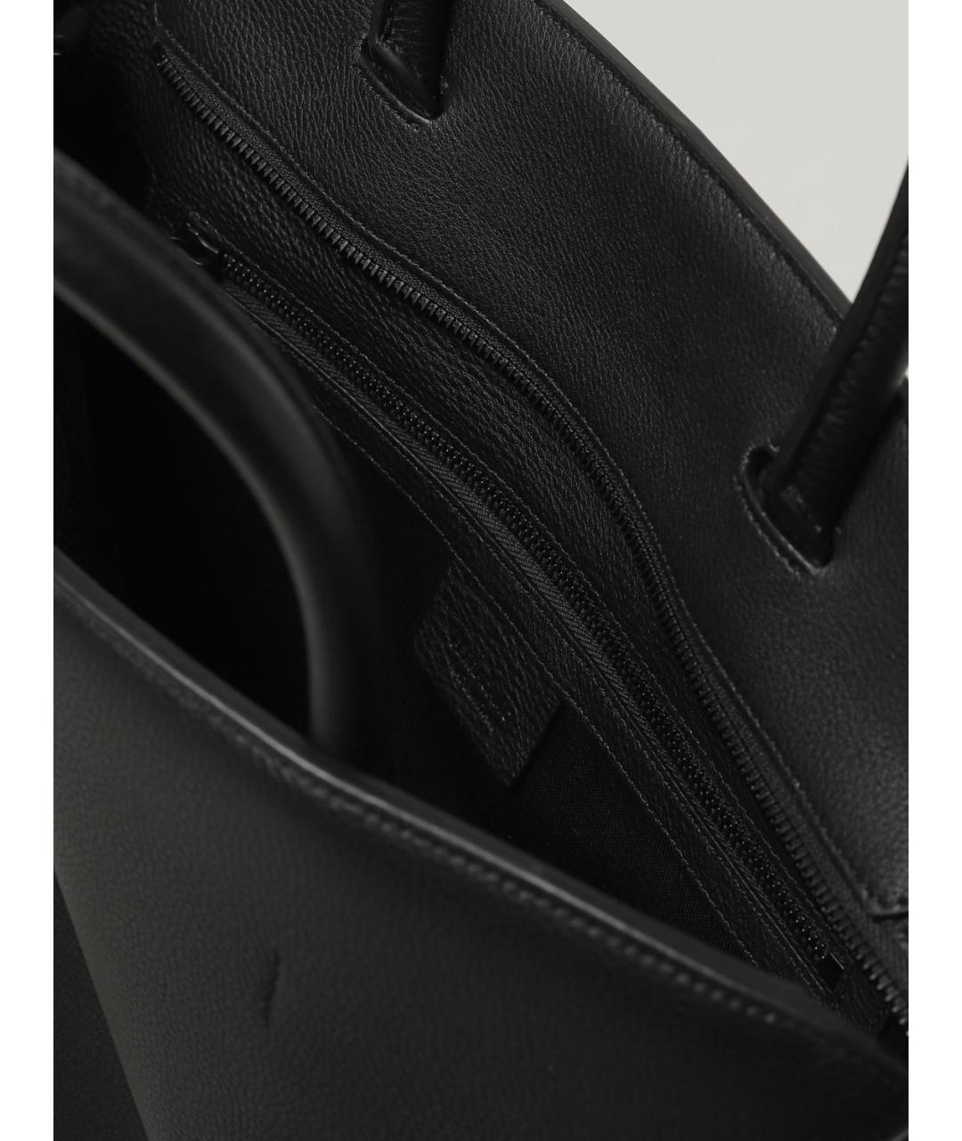 FERRAGAMO Черная кожаная сумка тоут, фото 5