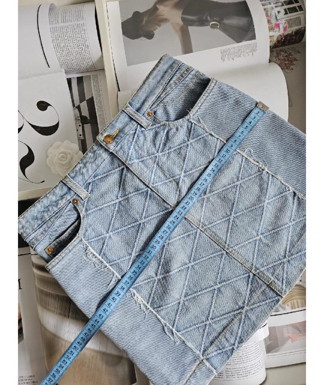 LOUIS VUITTON Синяя хлопковая юбка миди, фото 5