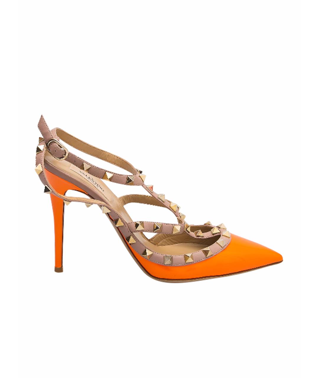 VALENTINO Оранжевое босоножки из лакированной кожи, фото 1