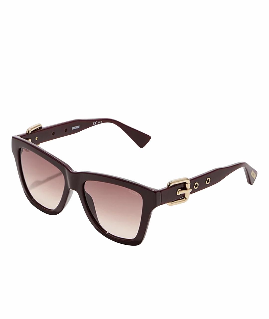 MOSCHINO Бордовые пластиковые солнцезащитные очки, фото 1