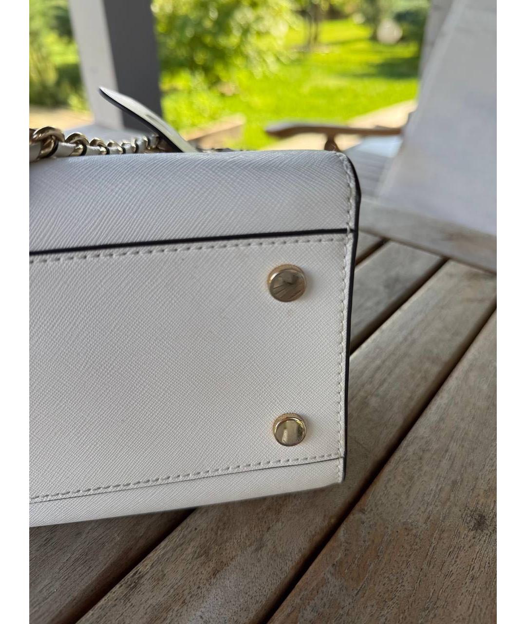 MICHAEL KORS Белая кожаная сумка с короткими ручками, фото 4