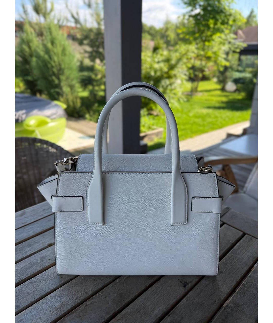 MICHAEL KORS Белая кожаная сумка с короткими ручками, фото 2