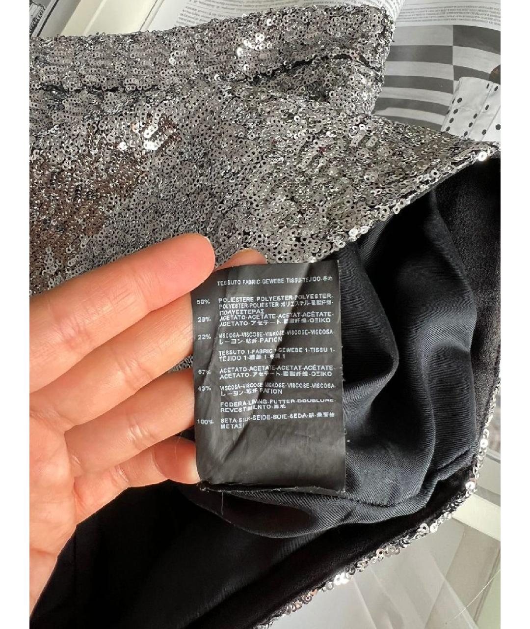 SAINT LAURENT Серая полиэстеровая юбка мини, фото 9